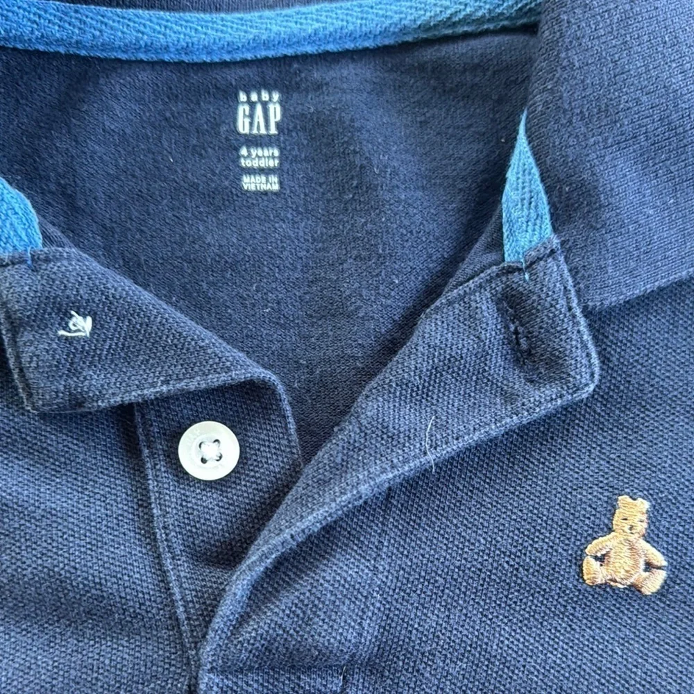 GAP Blue Polo Shirt Casual Piqué Knit
